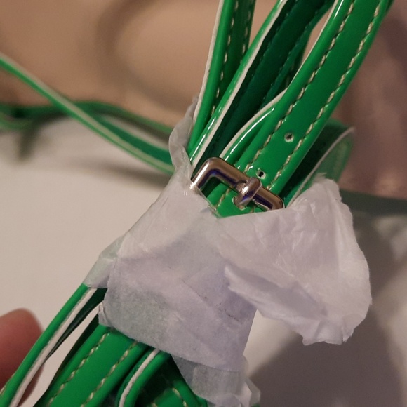 Couto Neon Green ankle buckle strap flip flop heels sz 5 1/2 - Picture 7 of 8